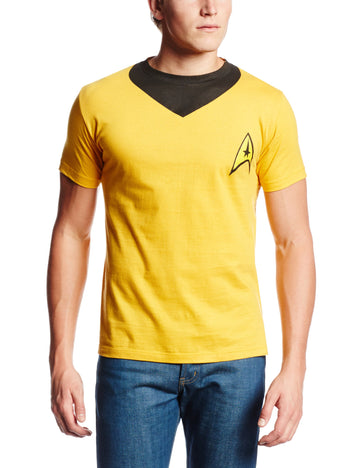 Star Trek Mens T-Shirt - Captain Kirk Costume Front USS ENTERPRISE Back