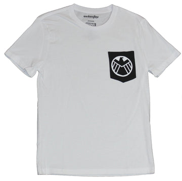 Shield (Marvel) Mens T-Shirt -  Black Styled Logo Pocket Image