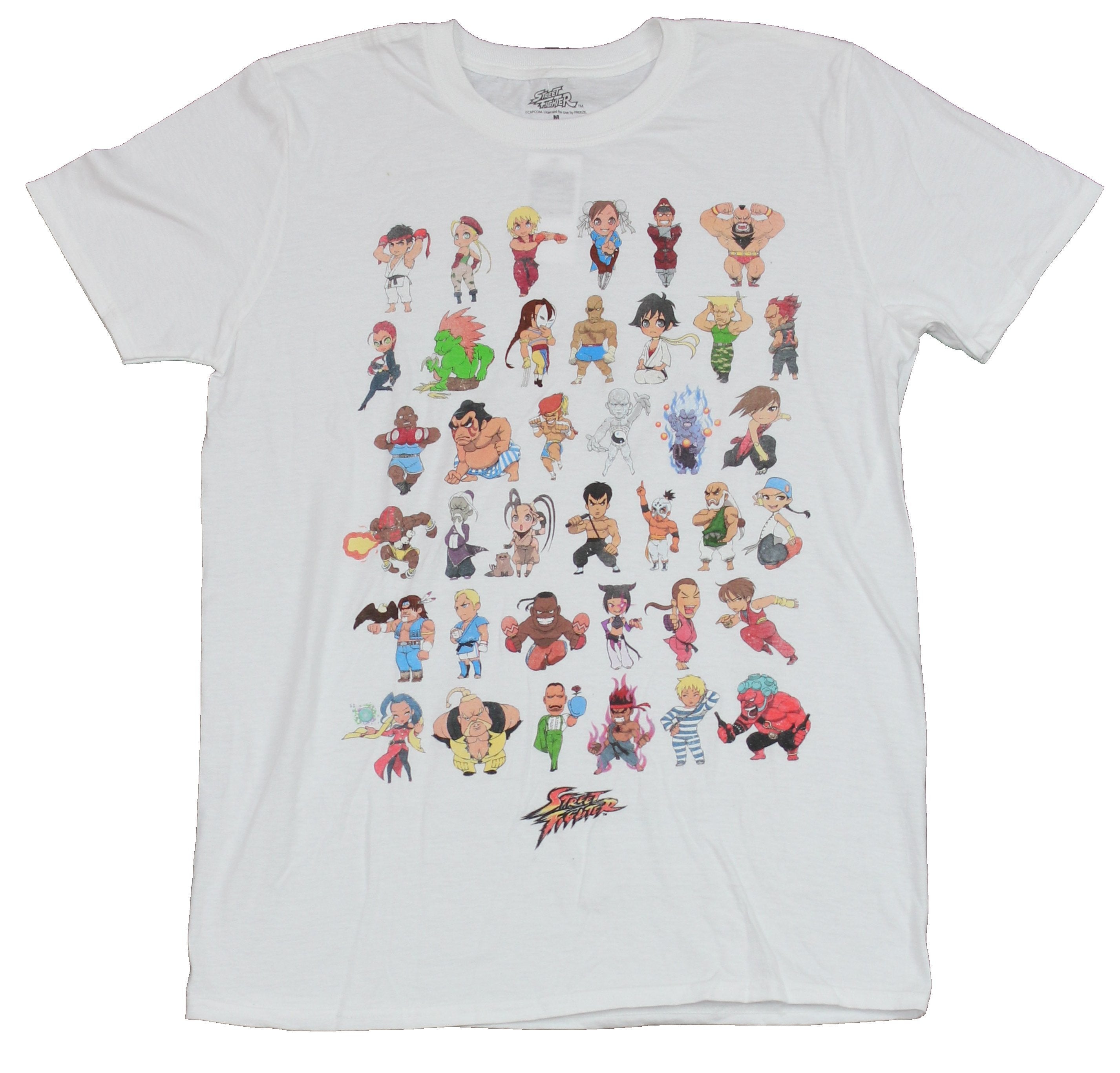 Street Fighter II Mens T-Shirt - Giant Chibi Character Collection Image