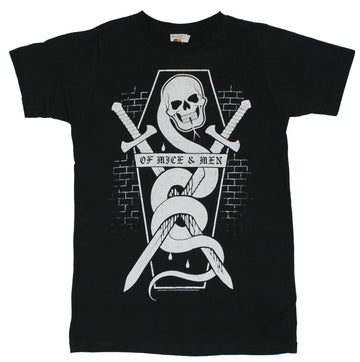 Of Mice and Men Mens T-Shirt - Skull Head Crossed Sword Coffin Crest