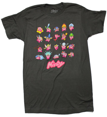 Kirby Mens T-Shirt - Various Lined Up Baby Kirby Images