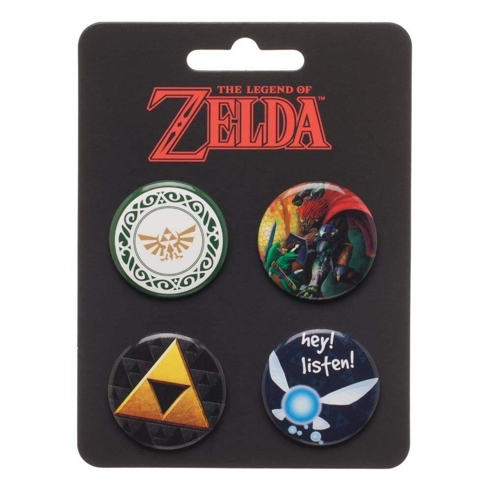The Legend of Zelda Button Pins Set - 4-Piece