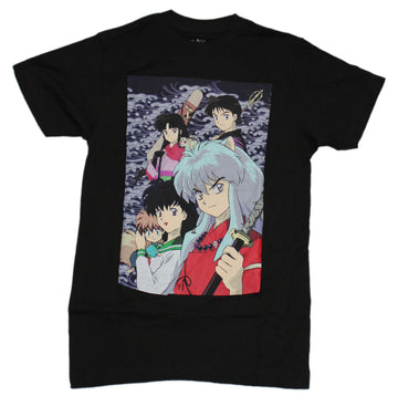 Inuyasha Mens T-Shirt - Character Group In swirly Box Image