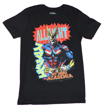 My Hero Academia Mens T-Shirt - All Might Shocking Red Name Pose Image