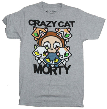 Rick & Morty Mens T-Shirt - Crazy Cat Morty Image