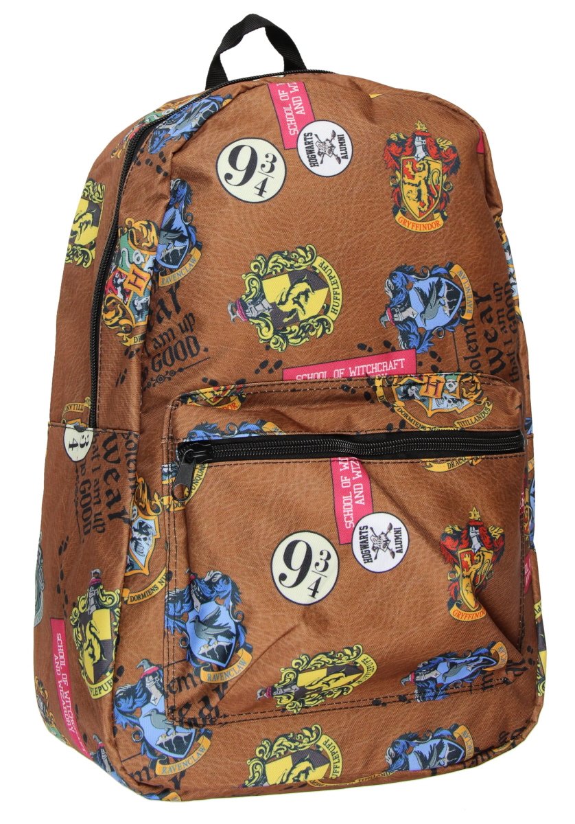 Harry Potter Hogwarts Patch Allover Print Backpack