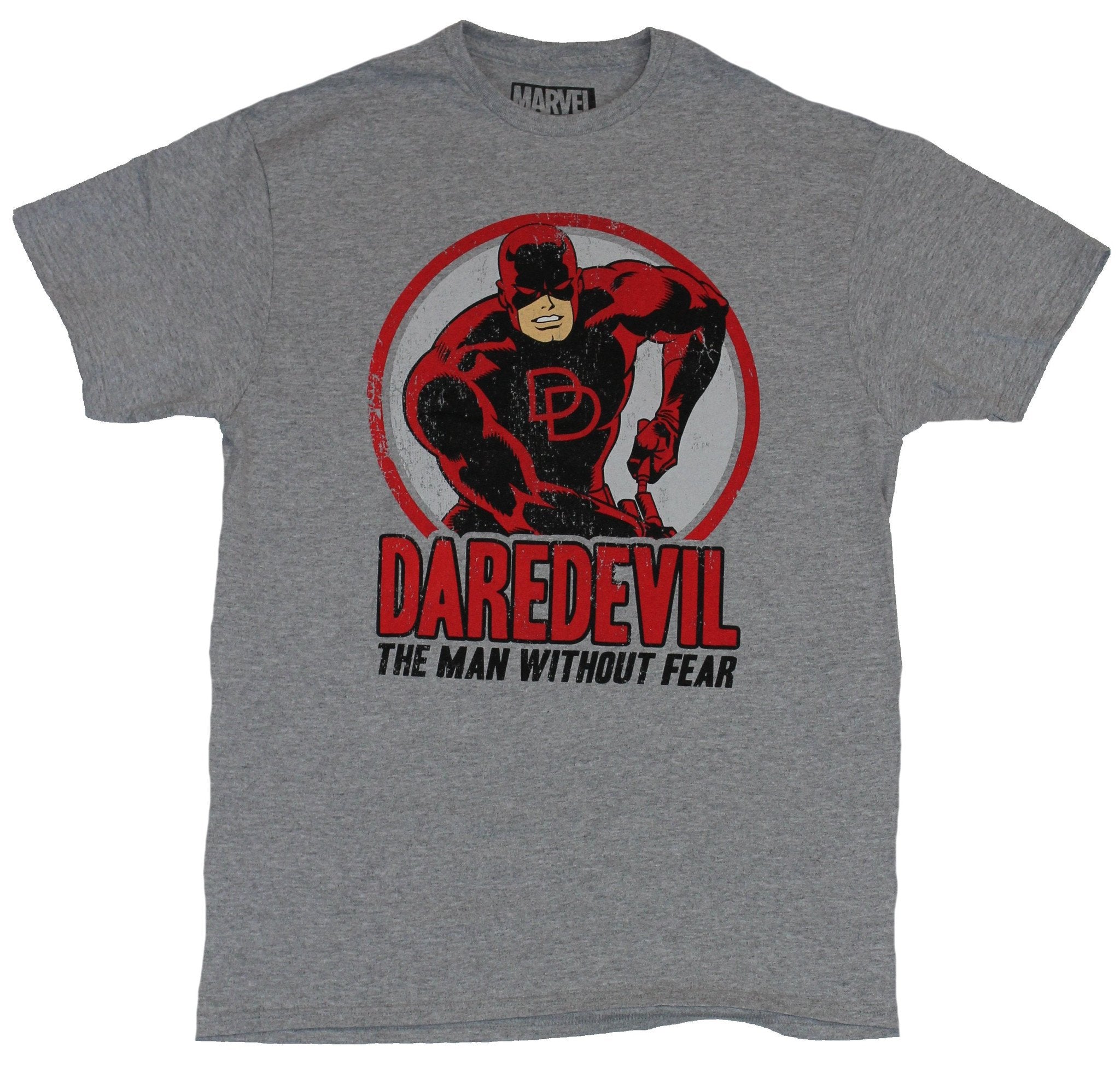 Daredevil (Marvel Comics) Mens T-Shirt - Man Without Fear Approaching Circle Pic