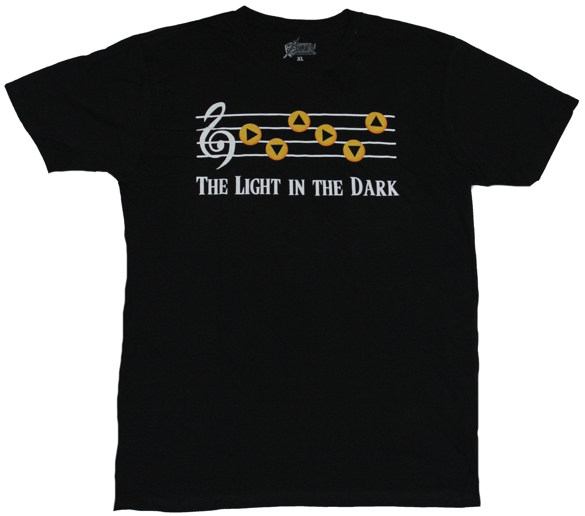 Legend of Zelda Mens T-Shirt - The Light in the Dark Musical Notes Image