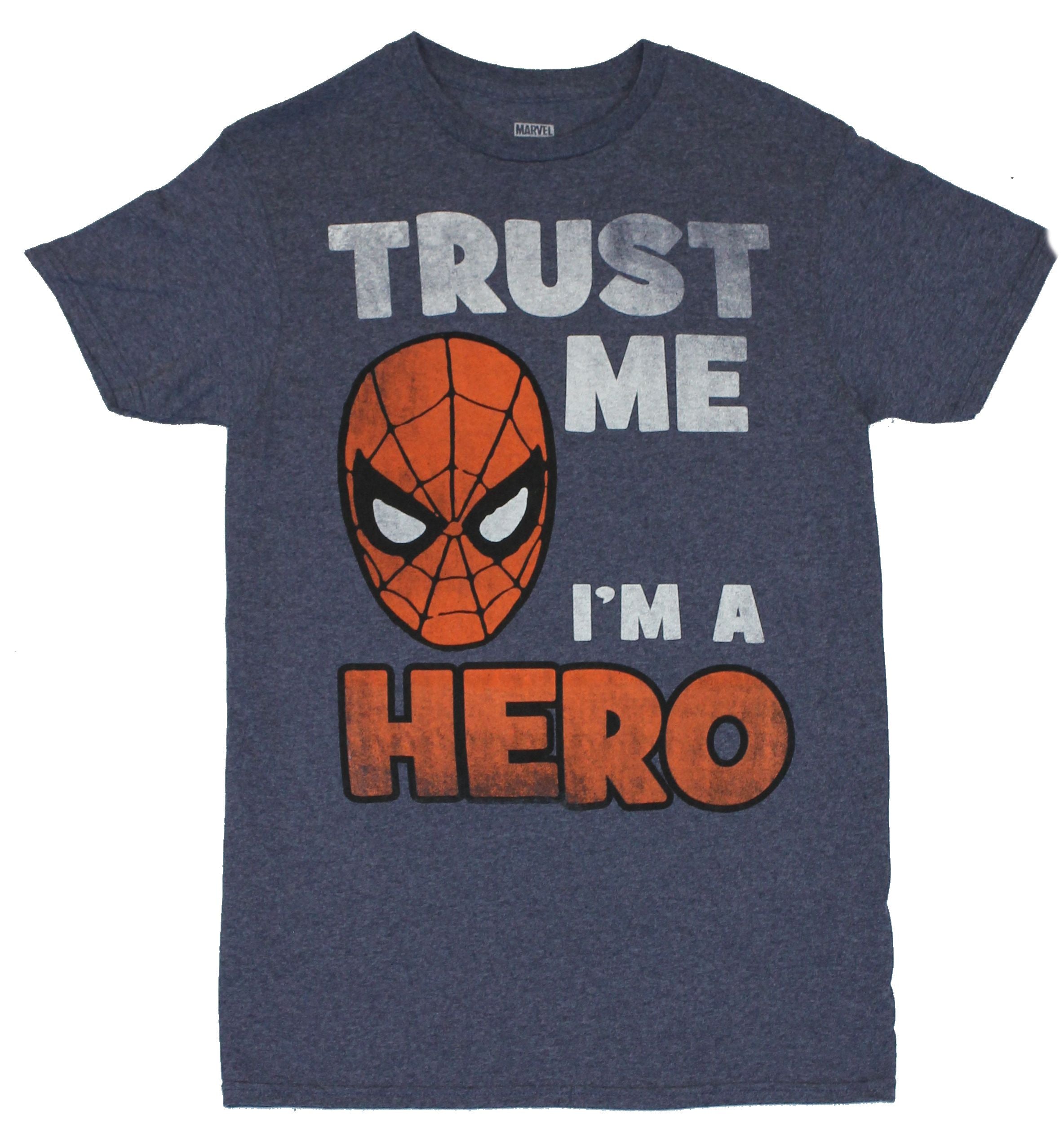 Spider-man (Marvel Comics) Mens T-Shirt -  Trust Me I'm a Hero Spidey Face Image