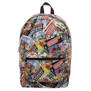 Justice League All Over Comic Print Backpack