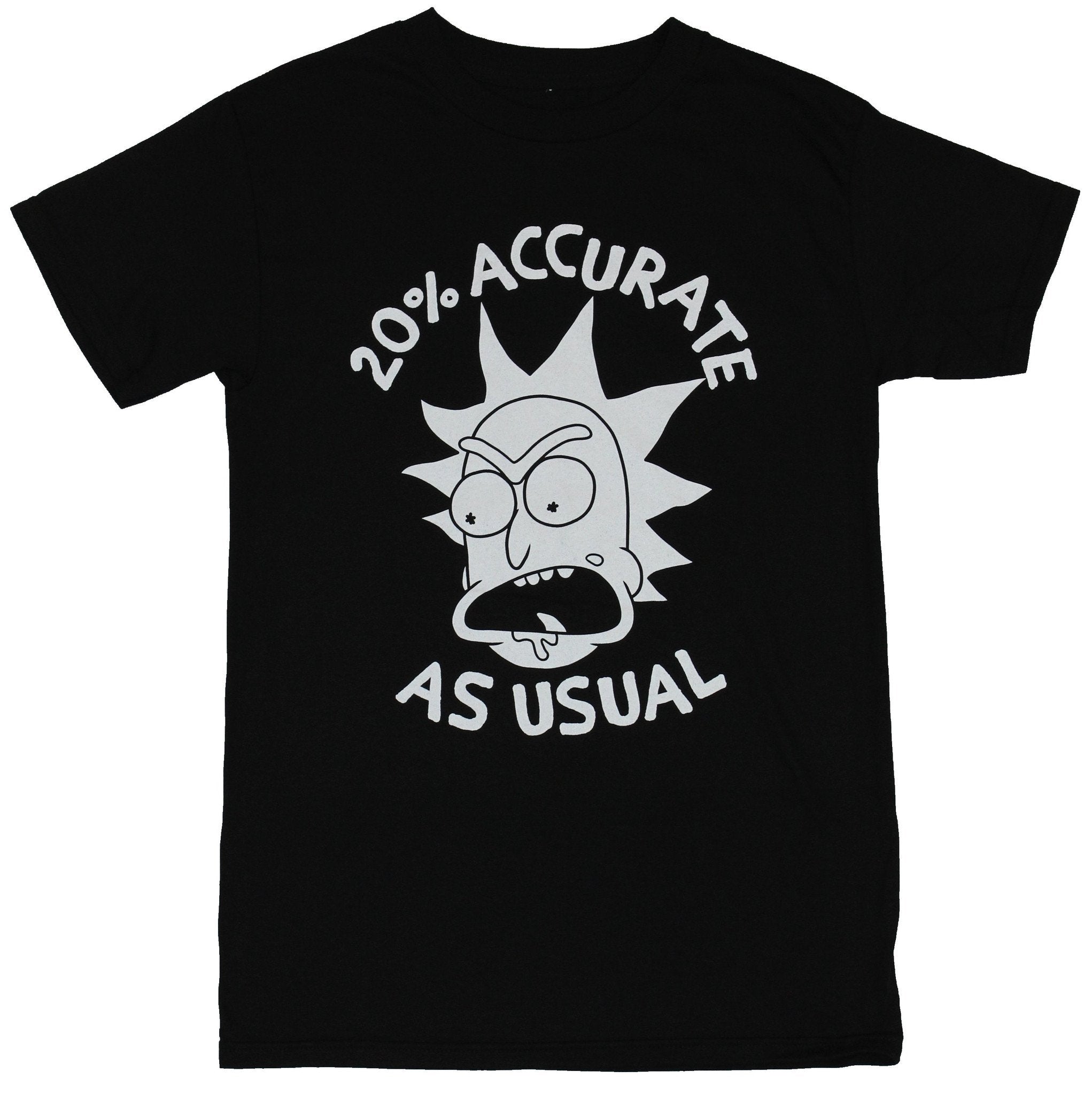 Rick & Morty Mens T-Shirt - 20 Percent Accurate As Usually Rick Face Image