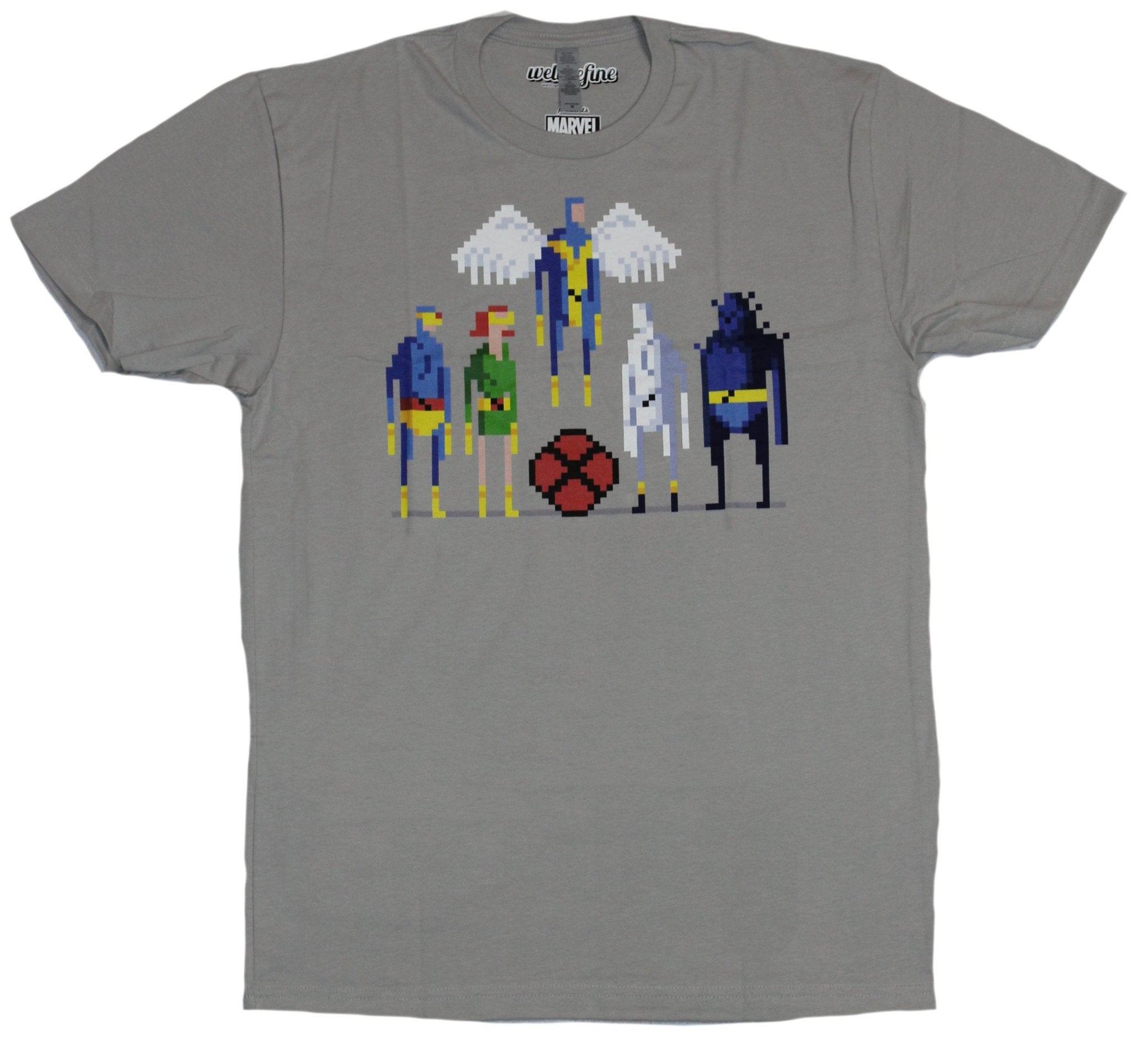 X-Men (Marvel Comics) Mens T-Shirt - Pixel Styled Original X-Men Lineup Group