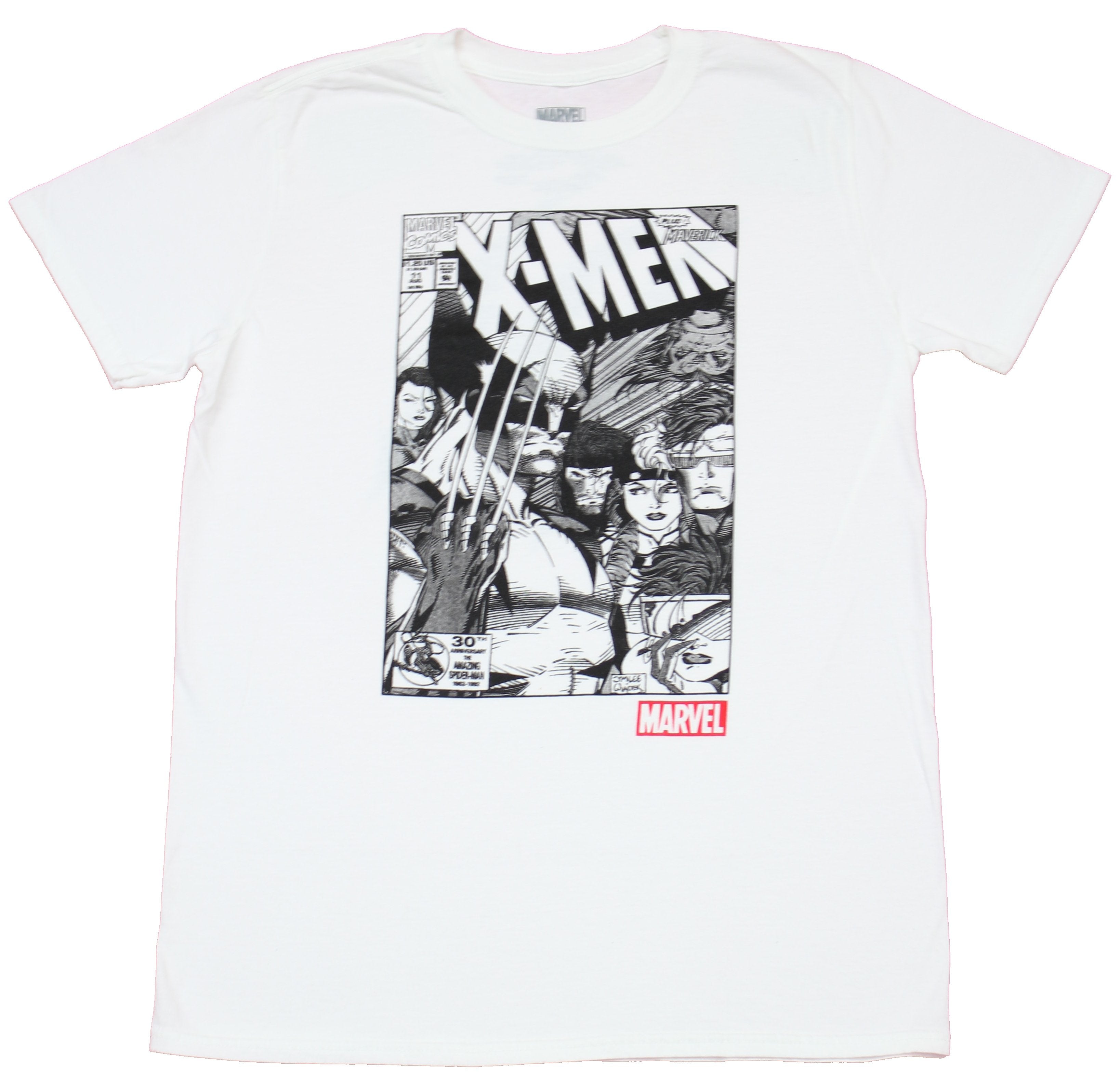 X-Men Mens T-Shirt - Issue 11 Wolverine Jim Lee B & W Cover Image