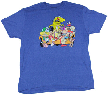 Nicktoons Mens T-Shirt - Distressed Giant Couch Hanging Group