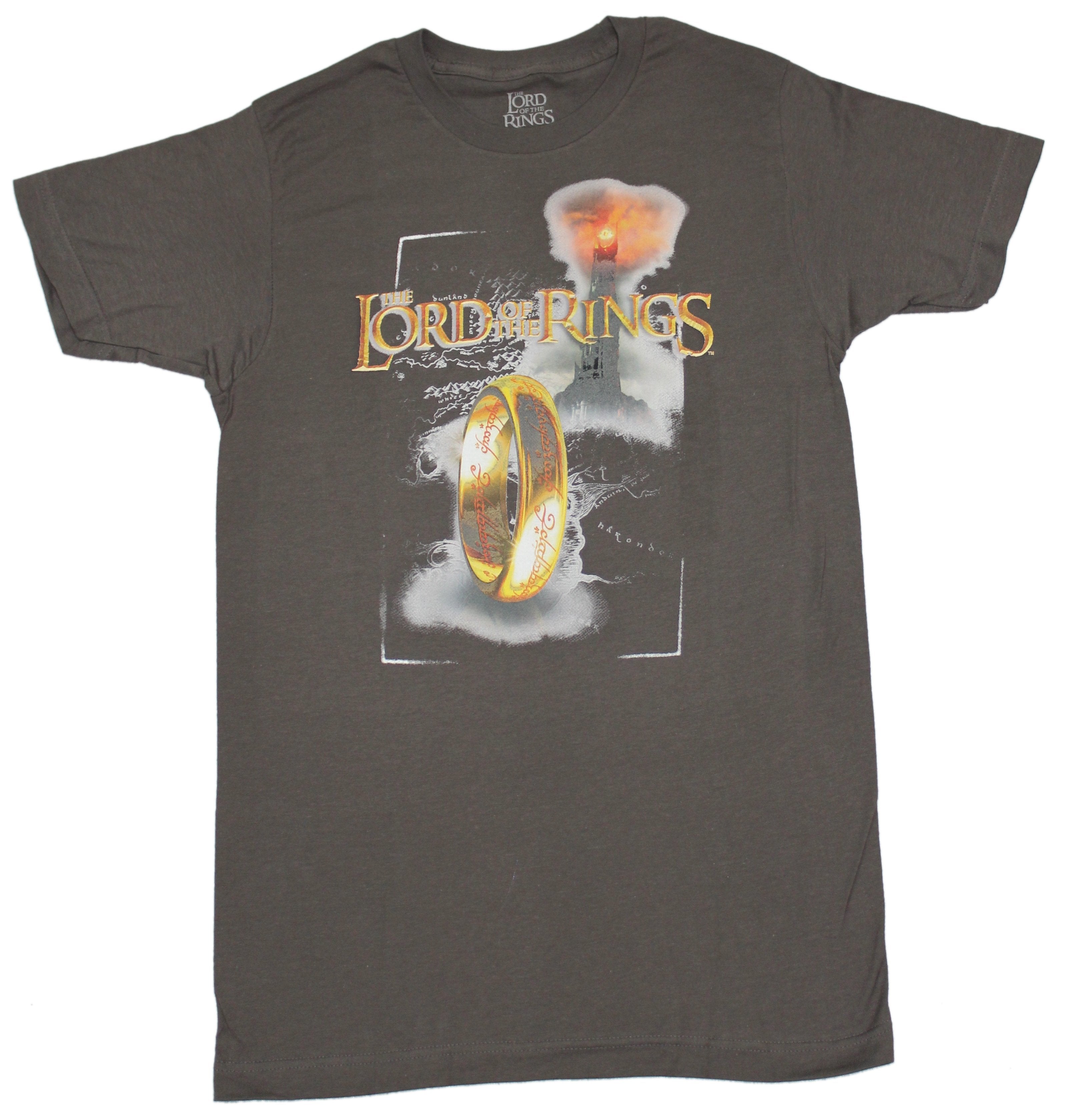 Lord of The Rings Mens T-Shirt - Ring Script Eye Collage Image