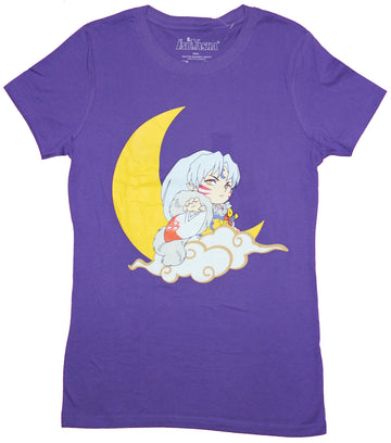 Inuyasha Girls Juniors T-Shirt - Sesshomaru Crescent Moon Chibi Image
