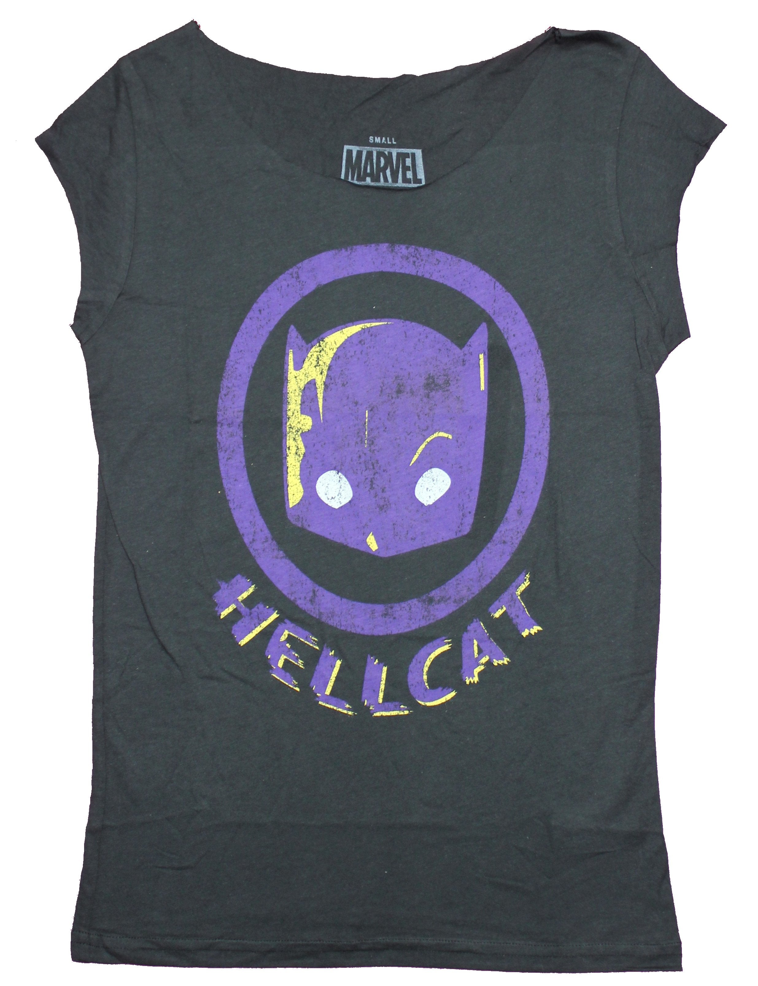 Hellcat Girls Juniors Sleeveless T-Shirt - Distressed Hellcat Logo Image