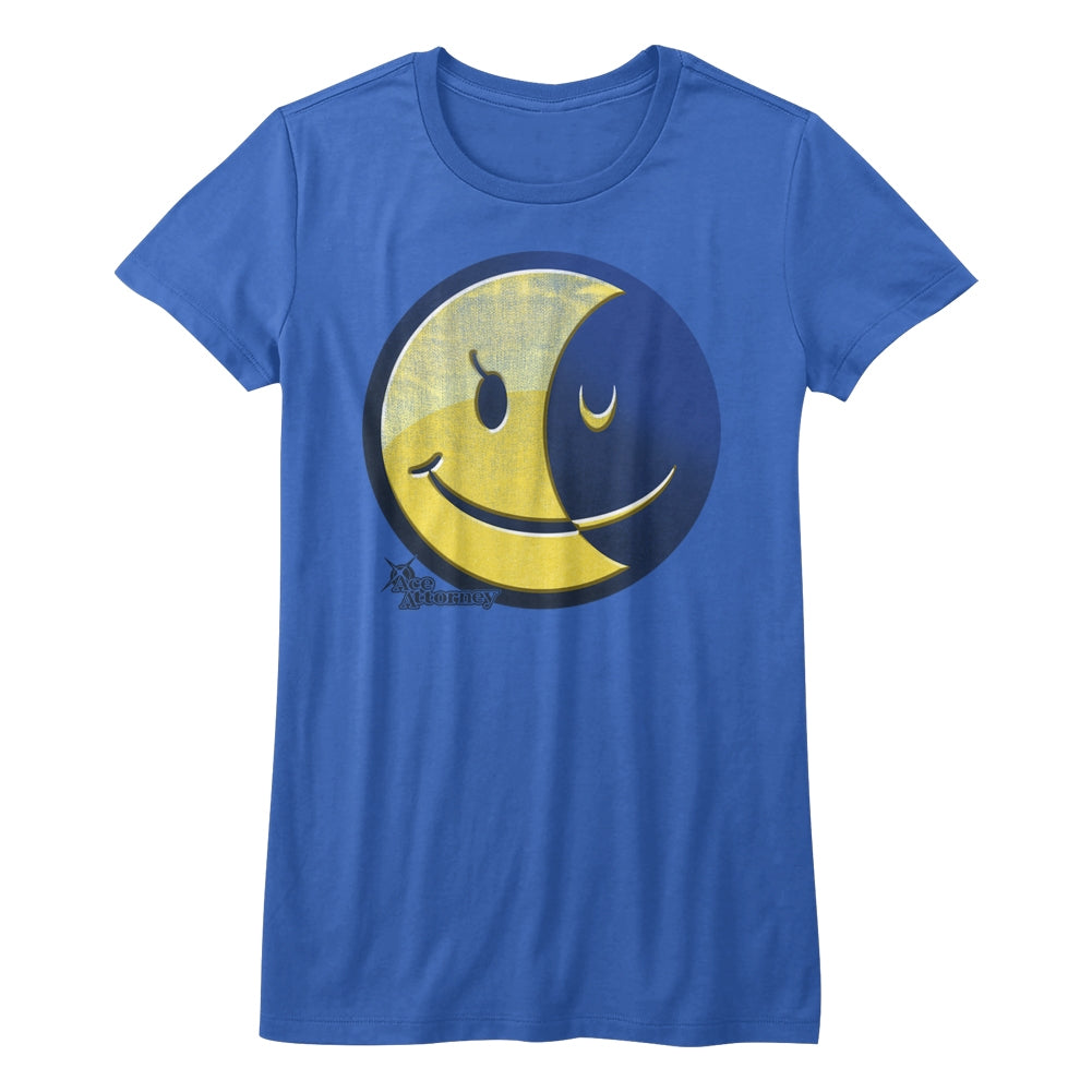 Ace Attorney Girls Juniors S/S T-Shirt - Mood Matrix - Solid Royal