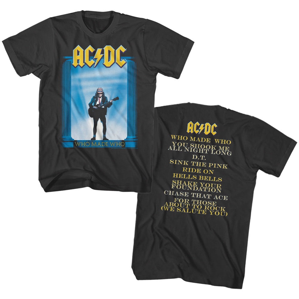 AC/DC Mens S/S T-Shirt - Who Made Who Album - Solid Smoke