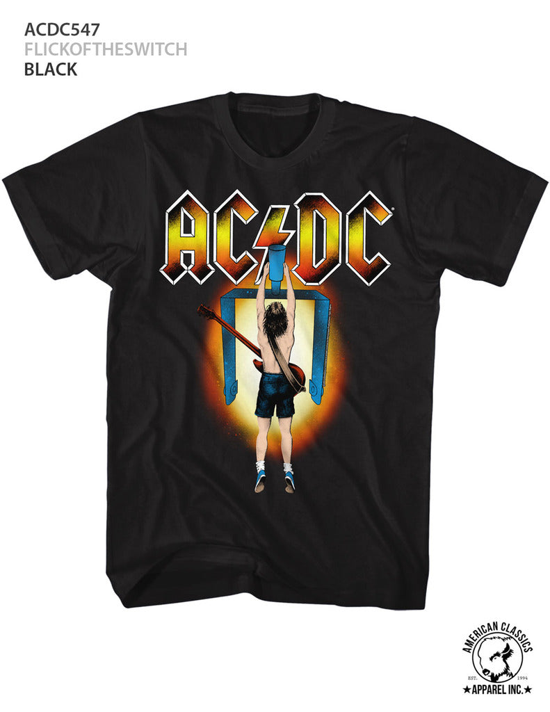 AC/DC Mens S/S T-Shirt - Flick Of The Switch - Solid Black
