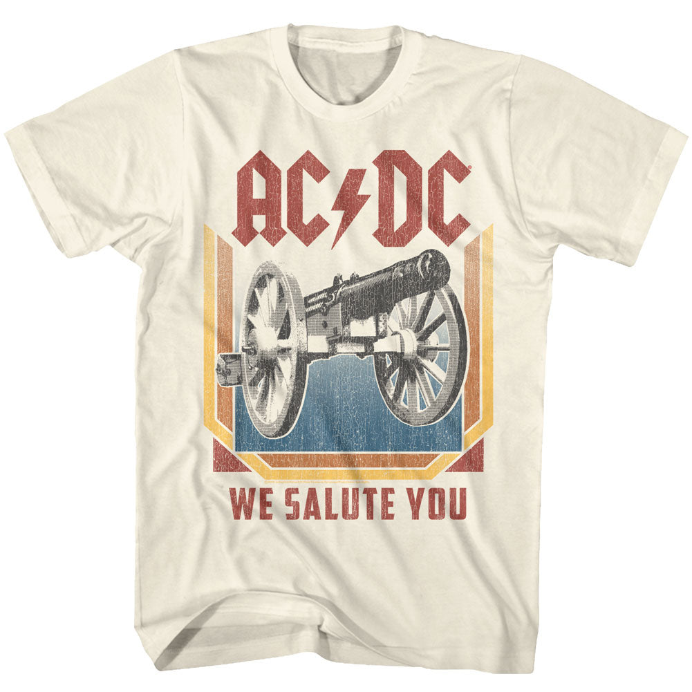 AC/DC Mens S/S T-Shirt - Salute - Solid Natural