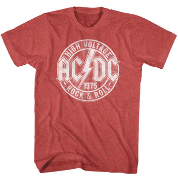 AC/DC Mens S/S T-Shirt - R&R - Heather Red Heather