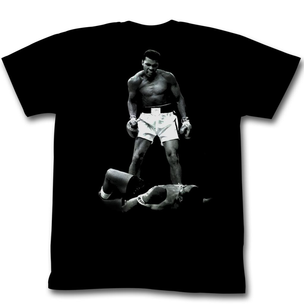 Muhammad Ali Mens S/S T-Shirt - Ali Over Liston - Solid Black
