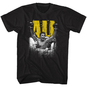 Muhammad Ali Mens S/S T-Shirt - Super Ali - Solid Black