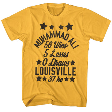 Muhammad Ali Mens S/S T-Shirt - Stars - Solid Ginger