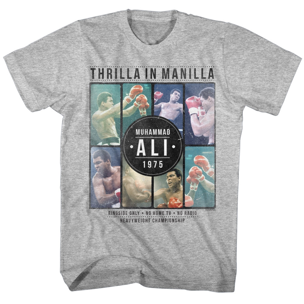 Muhammad Ali Mens S/S T-Shirt - Collage - Heather Gray Heather