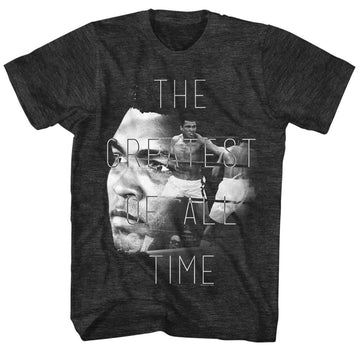 Muhammad Ali Mens S/S T-Shirt - The Goat - Heather Black Heather