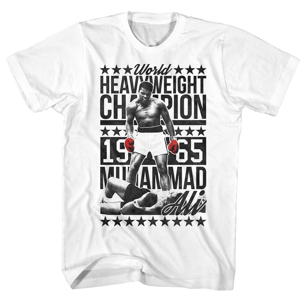 Muhammad Ali Mens S/S T-Shirt - Sixfourchamp - Solid White
