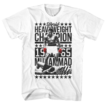 Muhammad Ali Mens S/S T-Shirt - Sixfourchamp - Solid White