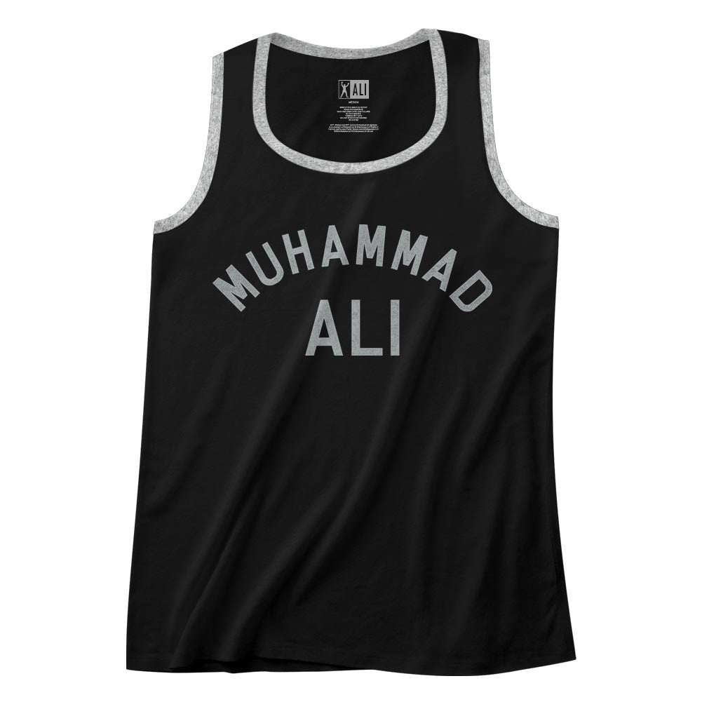 Muhammad Ali Mens  Tank W/Piping - Archli - Solid/Heather Black/Gray Heather
