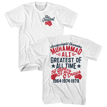 Muhammad Ali Mens S/S T-Shirt - The Greatest Glove - Solid White