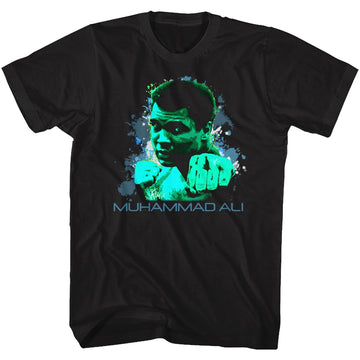 Muhammad Ali Mens S/S T-Shirt - Splatter House - Solid Black