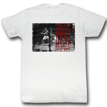 Muhammad Ali Mens S/S T-Shirt - Ali Poet - Solid White