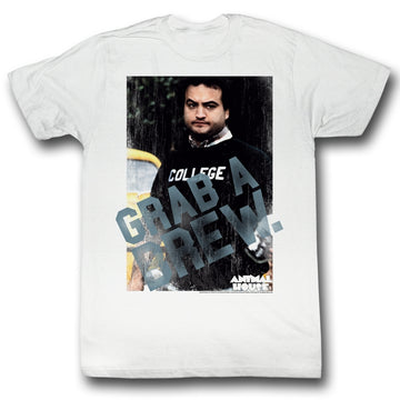 Animal House Mens S/S T-Shirt - Pb&R - Solid White