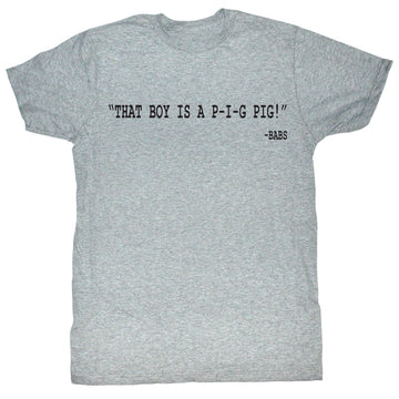 Animal House Mens S/S T-Shirt - Little Piggie Stayed Home - Heather Gray Heather
