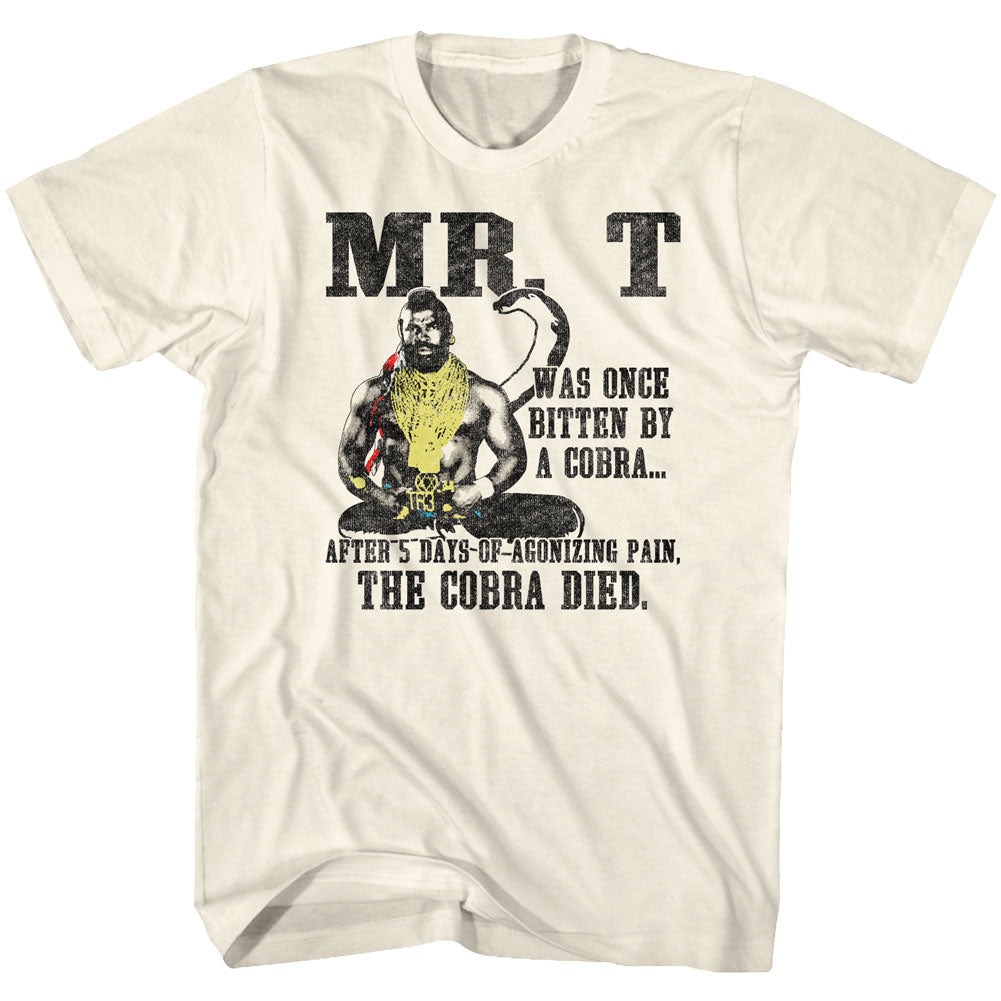 Mr. T Mens S/S T-Shirt - Cobra Died - Solid Natural