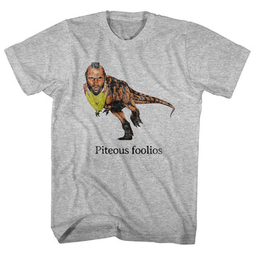 Mr. T Mens S/S T-Shirt - Piteous Foolious - Heather Gray Heather