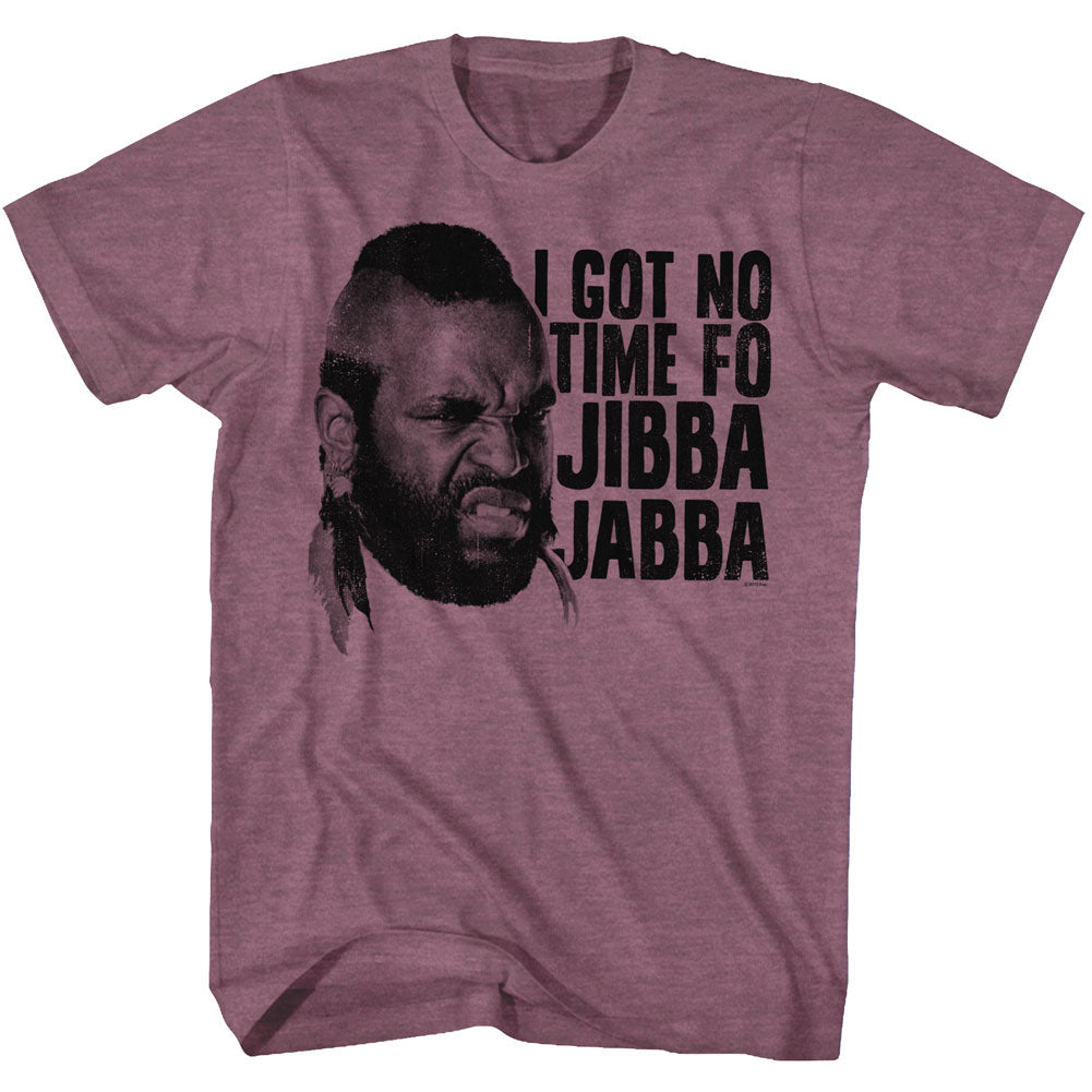 Mr. T Mens S/S T-Shirt - Jibba Jabba - Heather Vintage Maroon Heather