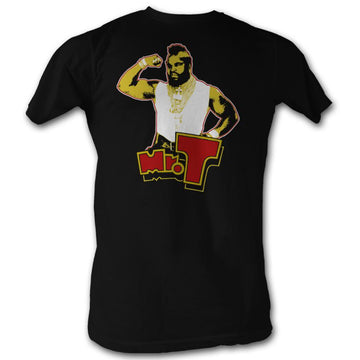 Mr. T Mens S/S T-Shirt - T Flex - Solid Black