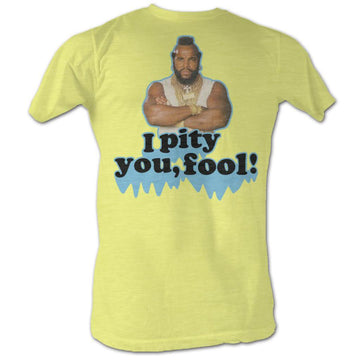 Mr. T Mens S/S T-Shirt - I Pity You - Heather Yellow Heather