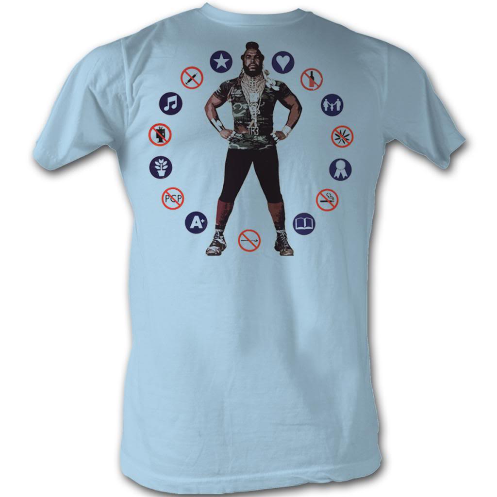 Mr. T Mens S/S T-Shirt - No Way Sucka - Heather Light Blue Heather