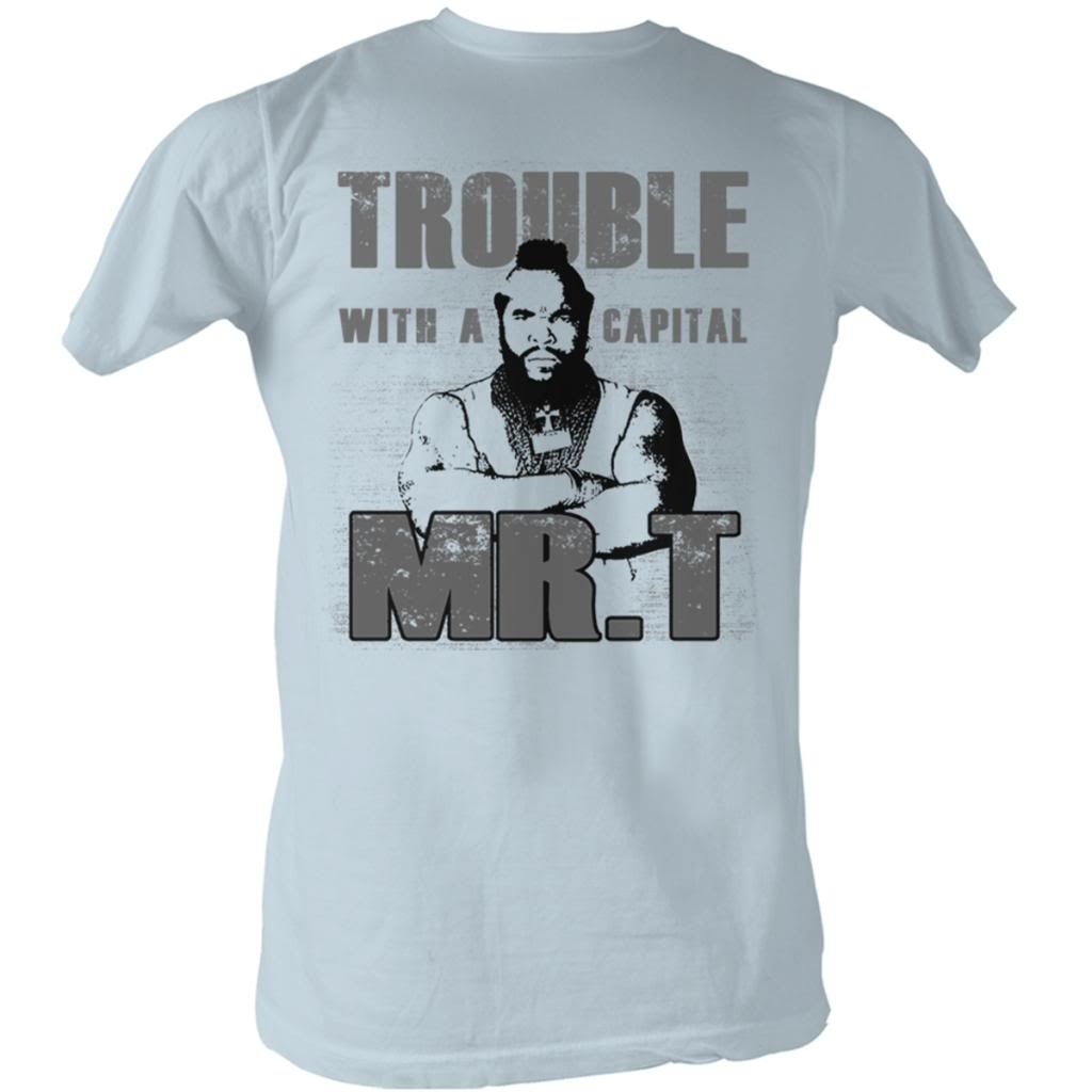 Mr. T Mens S/S T-Shirt - Trouble - Heather Light Blue Heather