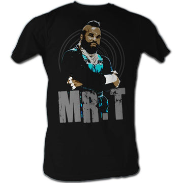 Mr. T Mens S/S T-Shirt - Mrt Black And Blue - Solid Black