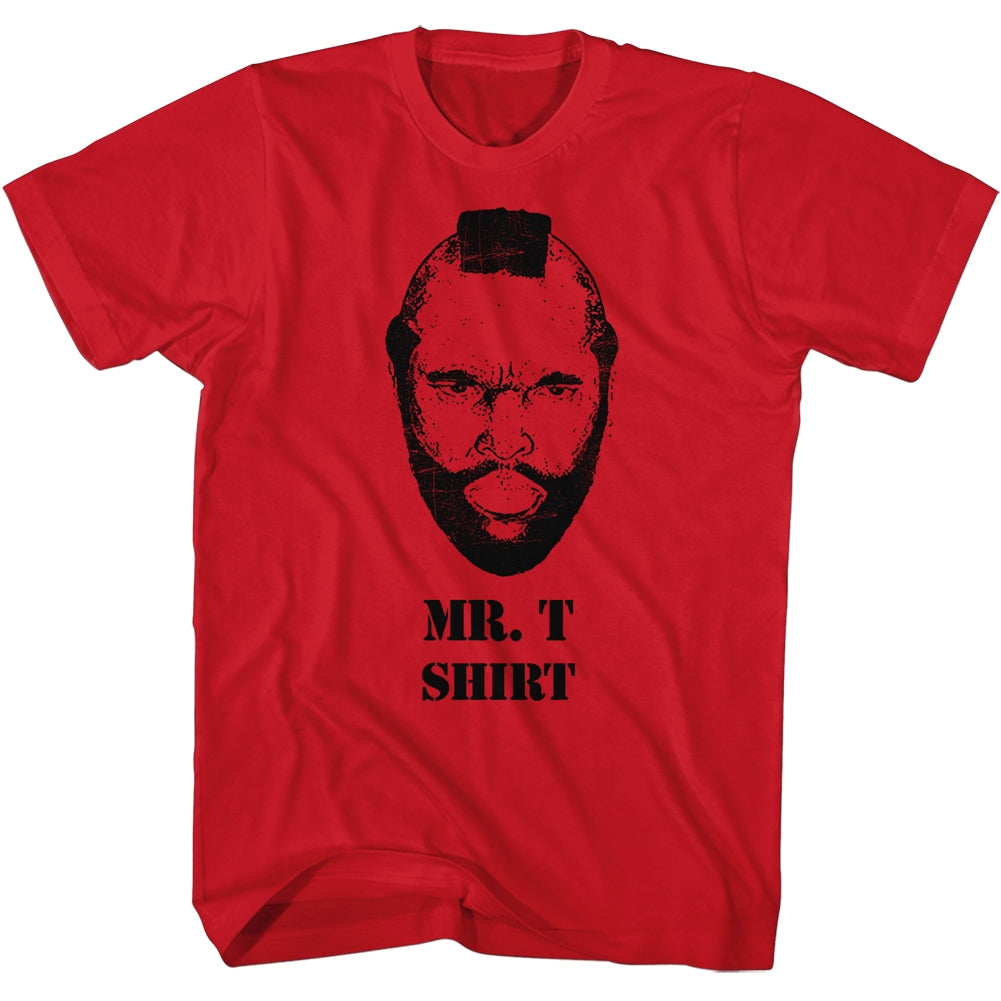 Mr. T Mens S/S T-Shirt - Mr T Shirt - Solid Red