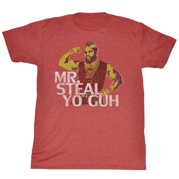 Mr. T Mens S/S T-Shirt - Mr. Steal Yo Guh - Heather Red Heather
