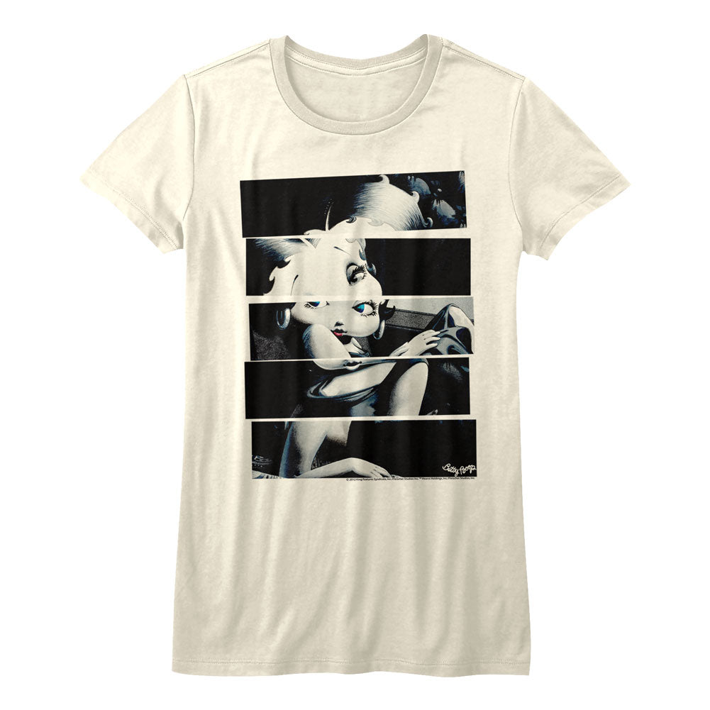 Betty Boop Girls Juniors S/S T-Shirt - Glamour - Solid Natural